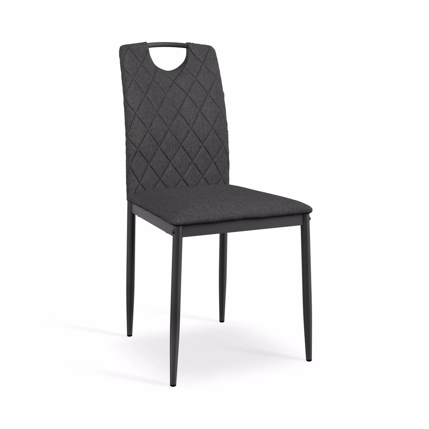 More4Homes Monza Set of 4 Modern Fabric Dining Chairs with Metal Legs in Charcoal Grey – 2