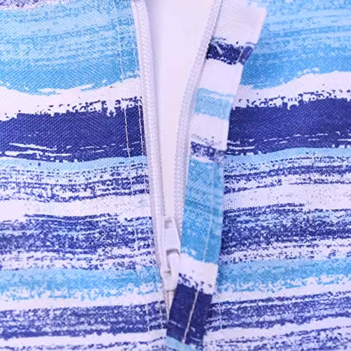 Luxury Living Striped Water Repellent Outdoor Table Runner in Blue and Multicolour, W/H: 35.56 x 182.88 cm – 5