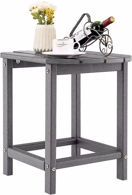 FORGEVIO Grey Modern Side Table for Indoor and Outdoor Use
