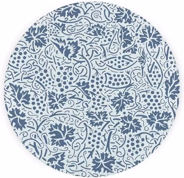 Purely Home Blue Oak Leaves and Berries Textured Glass Round Trivet