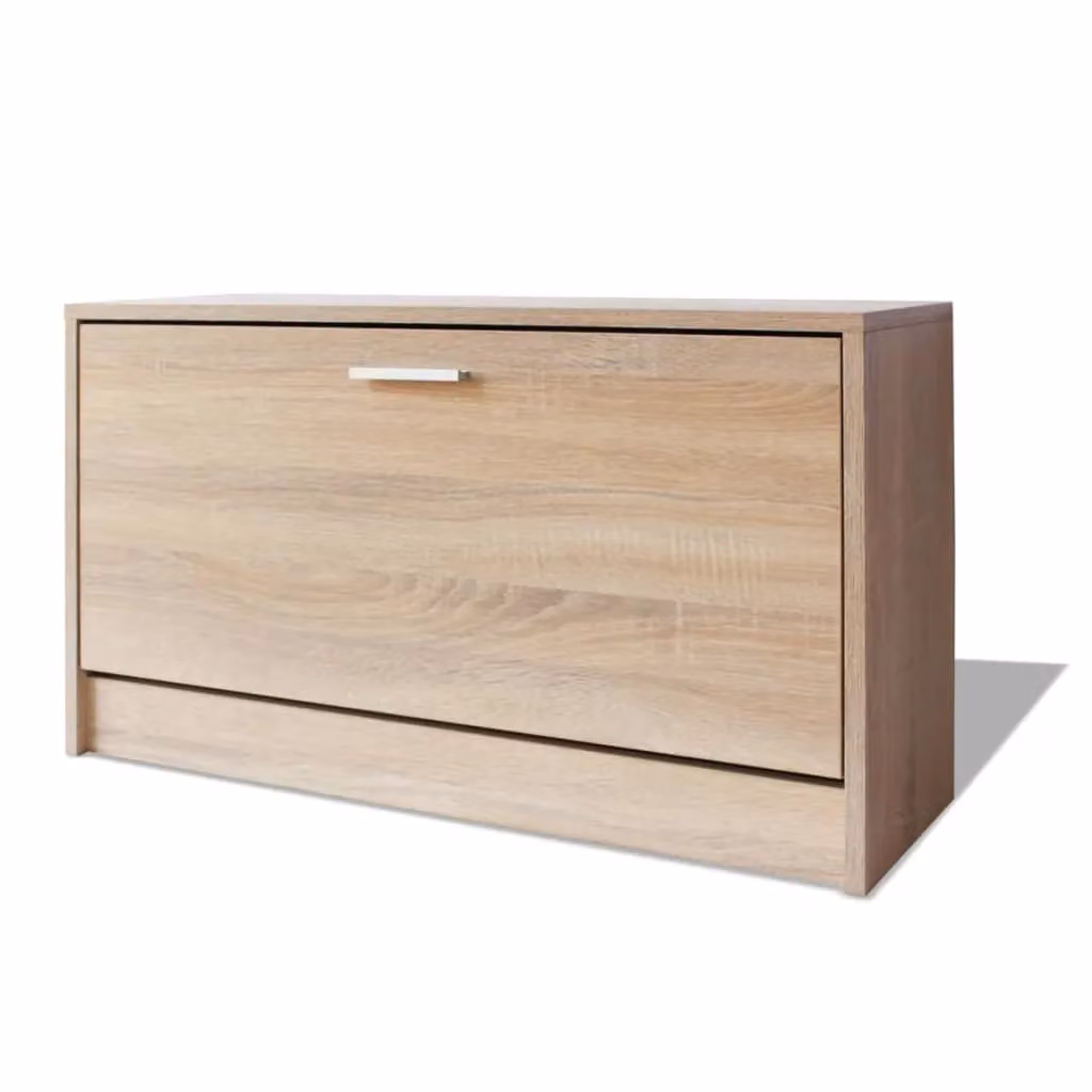 Berkfield Home Oak Shoe Storage Bench in Brown, W/D/H: 80 x 24 x 45 cm – 2