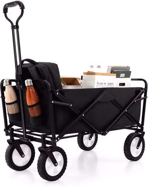 Costway Heavy Duty Collapsible Folding Utility Wagon in Black