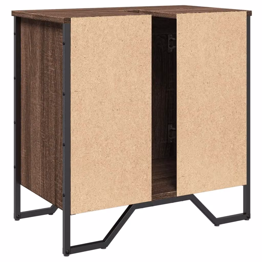 Berkfield Home Brown Oak Wall Mounted Bathroom Sink Cabinet, W/D/H: 60 x 35 x 60 cm – 5