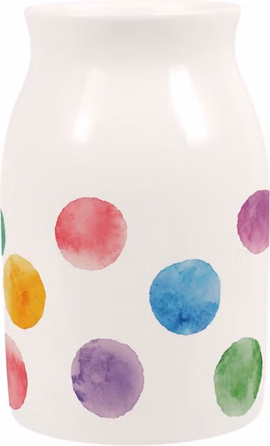 Purely Home Dotted Porcelain Tabletop Vase in Multicolour and White