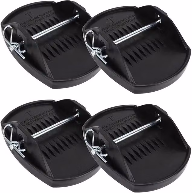 KORVIXA Heavy Duty Caravan Leg Pads, 4 Pack, Black, Width: 52 cm