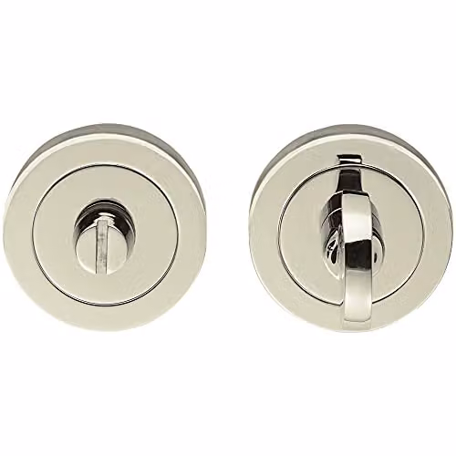 Loops Thumbturn Lock and Release Handle with Bevelled Edged Rose in Polished Nickel Silver