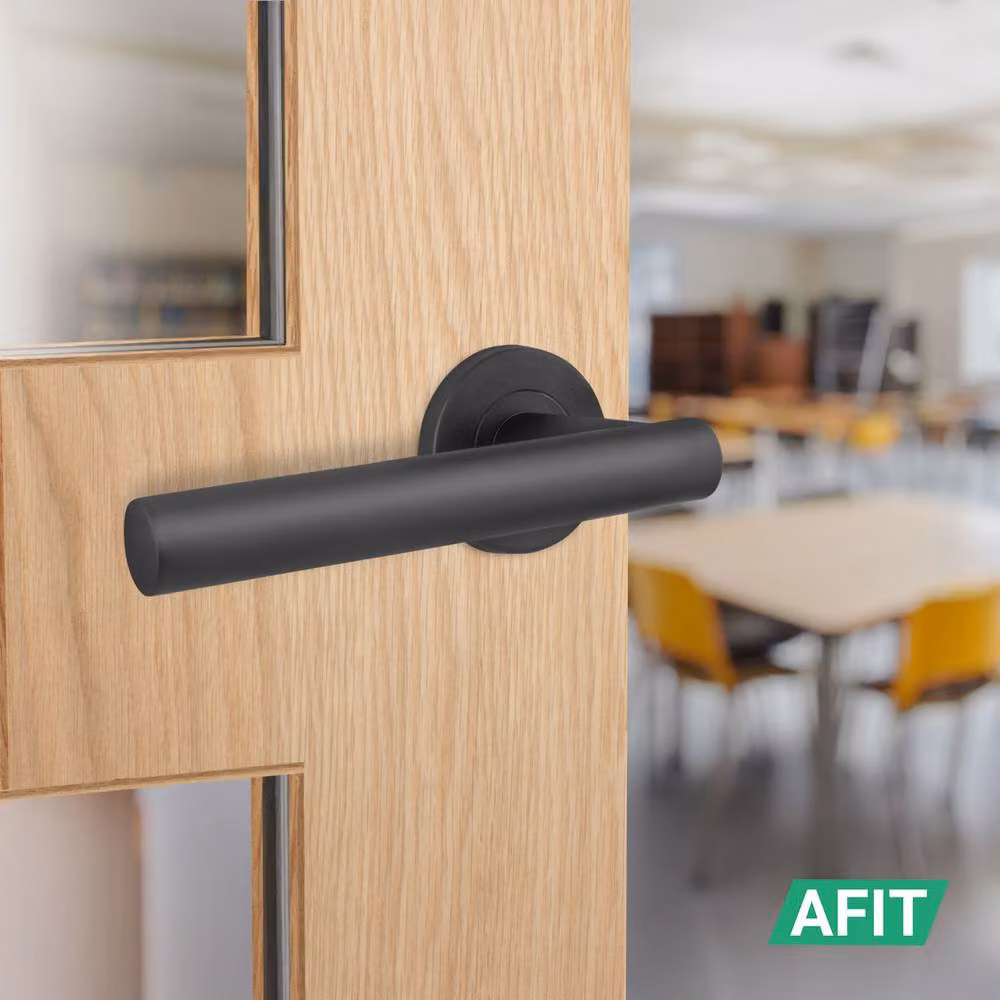 AFIT Matt Black T-Bar Lever Rose Door Handle Latch and Hinge Kit, W/D/H: 15 x 15 x 7.6 cm – 5