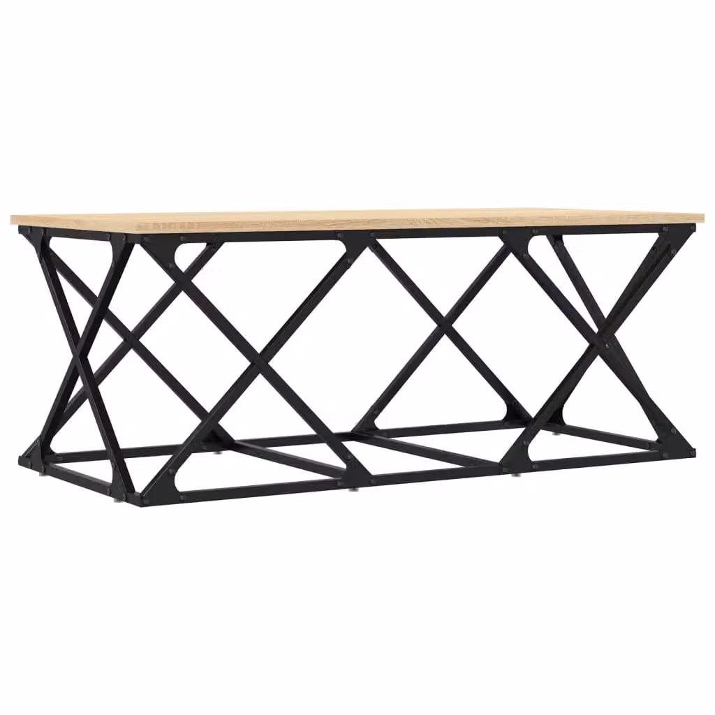 Berkfield Home Sonoma Oak Coffee Table in Brown, W/D/H: 100 x 49 x 40 cm – 2