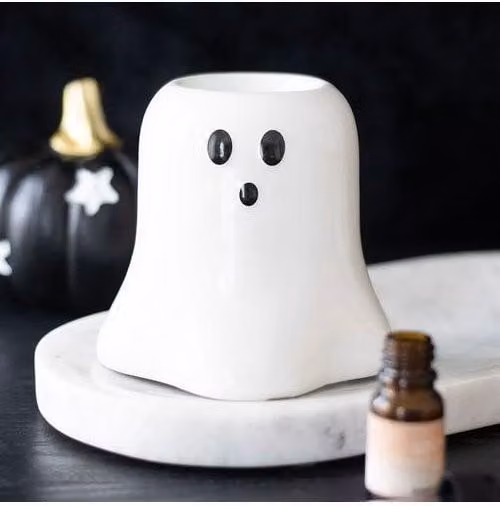 KDMD Hey Boo Ghost Ceramic Oil Burner and Wax Warmer in White – 1