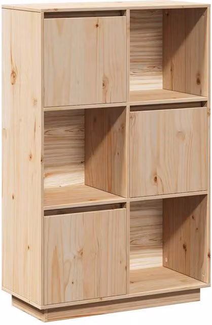 Berkfield Home Rustic Solid Wood Pine Highboard in Light Tan, W/D/H: 74 x 35 x 117 cm – 1