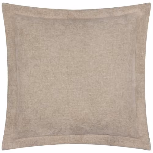 Riva Home Velvet Chenille Square Cushion in Beige, W/D/H: 50 x 50 x 50 cm
