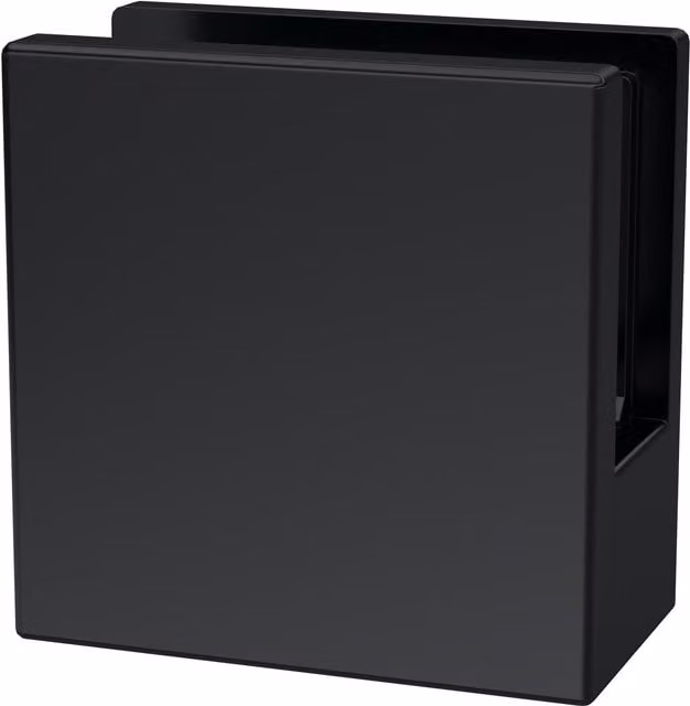 Balterley Square Fixed Shower Screen Support Foot and Floor Bracket in Matt Black Brass