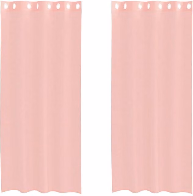 Berkfield Home Pink Voile Fabric Panel Curtains with Eyelets, 2 Pack, W: 140 cm, H: 245 cm