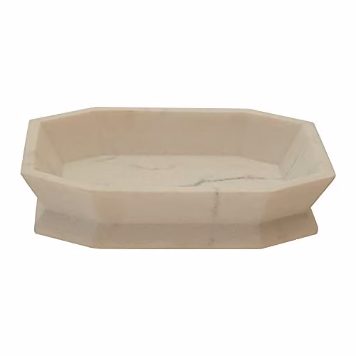 Orsina Riviera Marble Effect Soap Dish in Grey and White