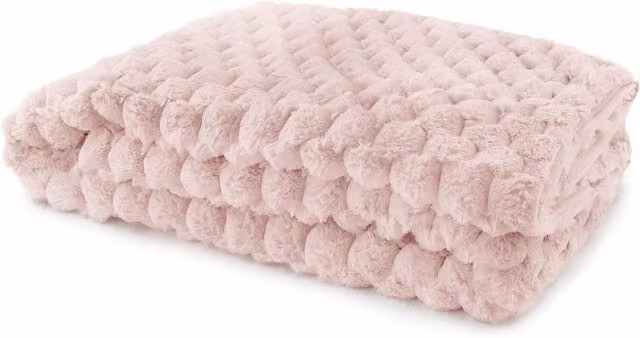 Emma Barclay Faux Fur Throw in Pink, 180 cm