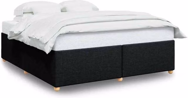 Berkfield Home Upholstered Fabric Bed Frame in Black, Super King Size (200 x 200 cm) – 1