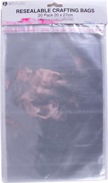 Art Studio Transparent Resealable Craft Storage Bags W/D/H: 27.0 x 20.0 x 20.0 cm
