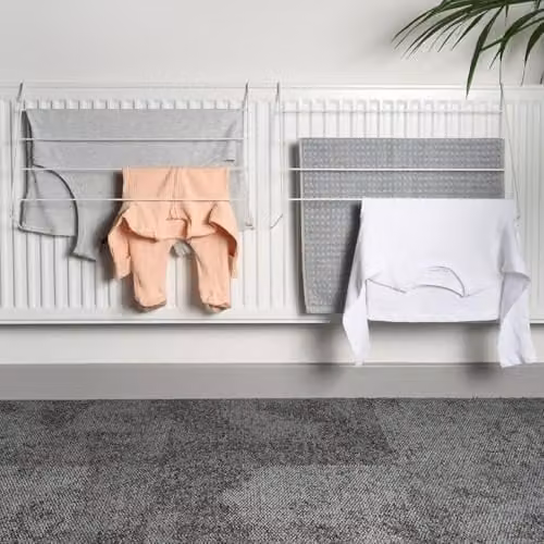 OHS 2 Pack Foldable Radiator Clothes Drying Rack in White – 1