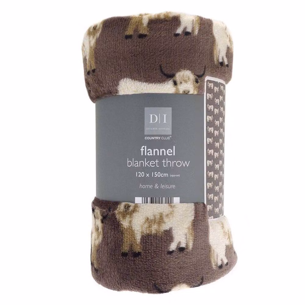 HomeSpace Direct Highland Cow Fluffy Fleece Throw Blanket in Brown, W/D/H: 120 x 150 cm – 3