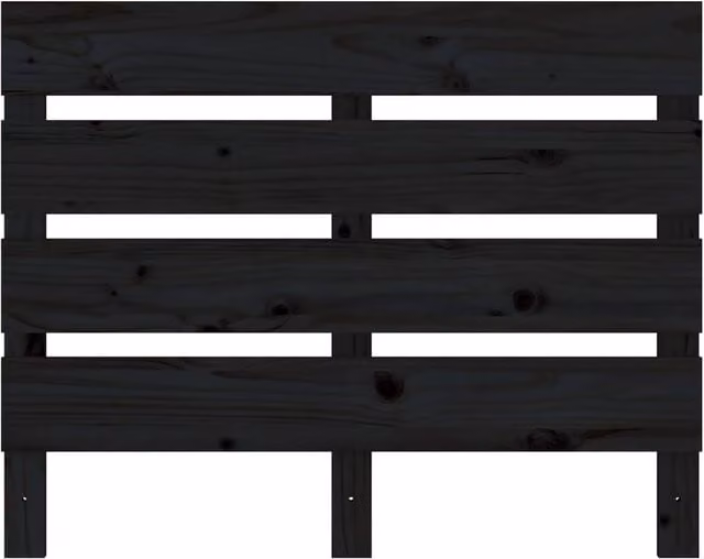 Berkfield Home Black Solid Pine Wood Headboard W/D/H: 100 x 3 x 80 cm