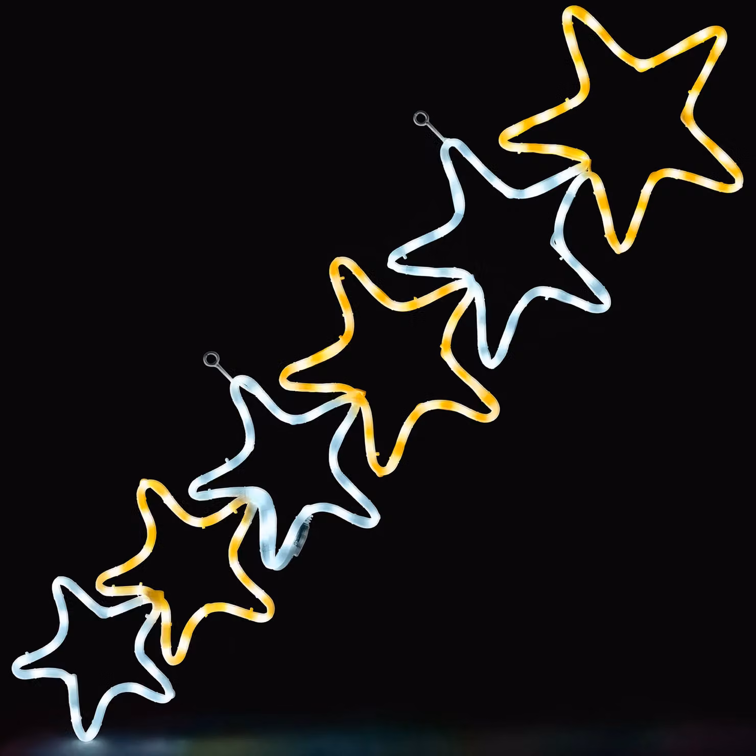 Christow Star Rope Light Outdoor Christmas Decoration LED Wall Silhouette, Cream, Height: 106 cm – 2