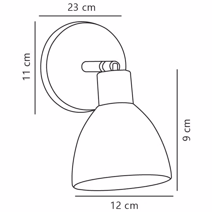 Nordlux Ray Black Metal Wall Light with E14 Socket and Rocker Switch – 3