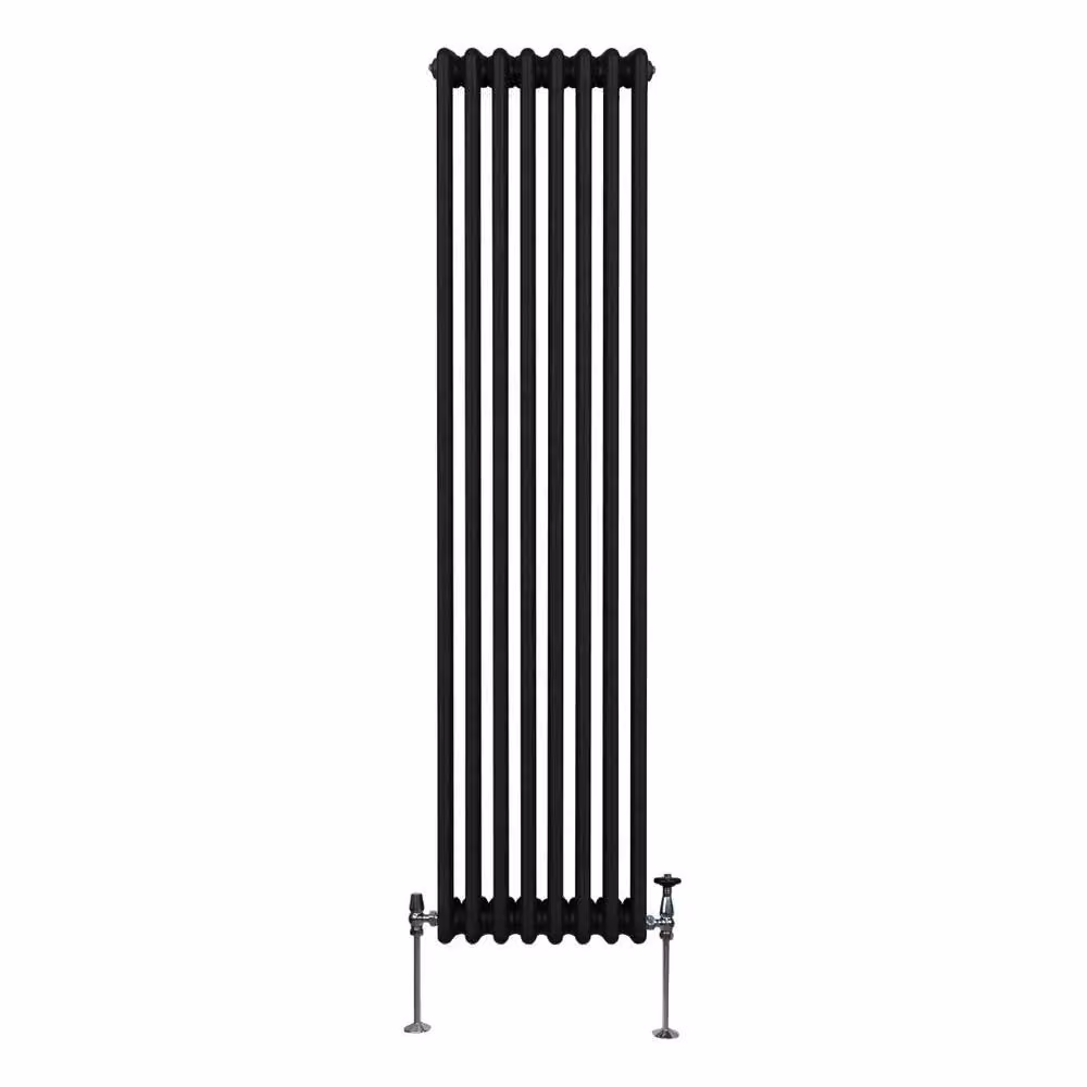 Monstershop Traditional 3 Column Steel Radiator, Black, H: 180 cm, W: 38 cm, D: 10 cm – 2