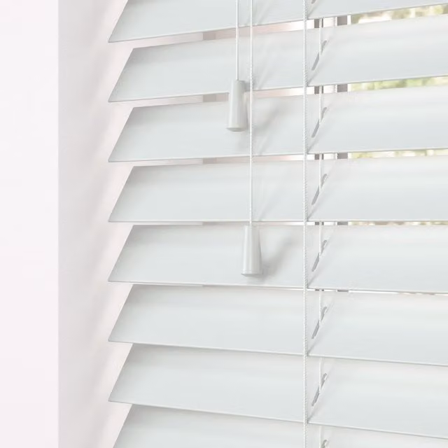 Terrys Elementi Fauxwood Made To Measure 50mm Venetian Blinds in Grey or White