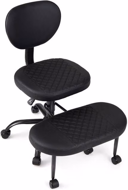 Havendro Black Synthetic Leather Office Task Chair with Footrest and Headrest