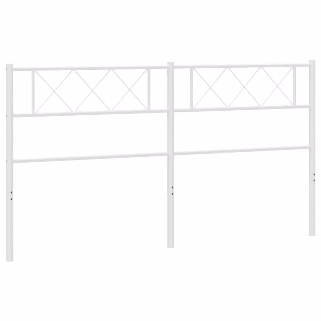 Berkfield Home Classic Metal Headboard in White – 2