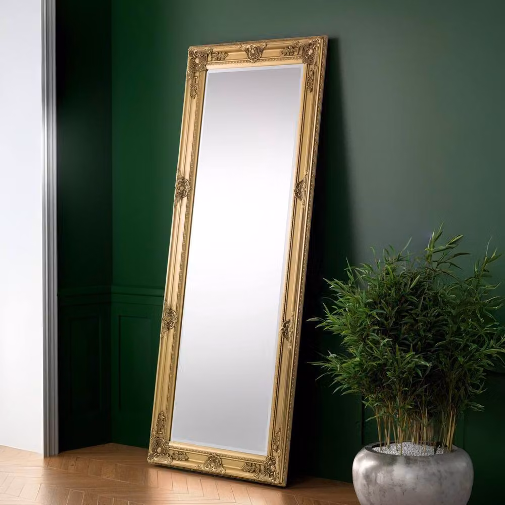 Cheshire Lumière Gold Lean-To Rectangular Freestanding Dress Mirror – 3