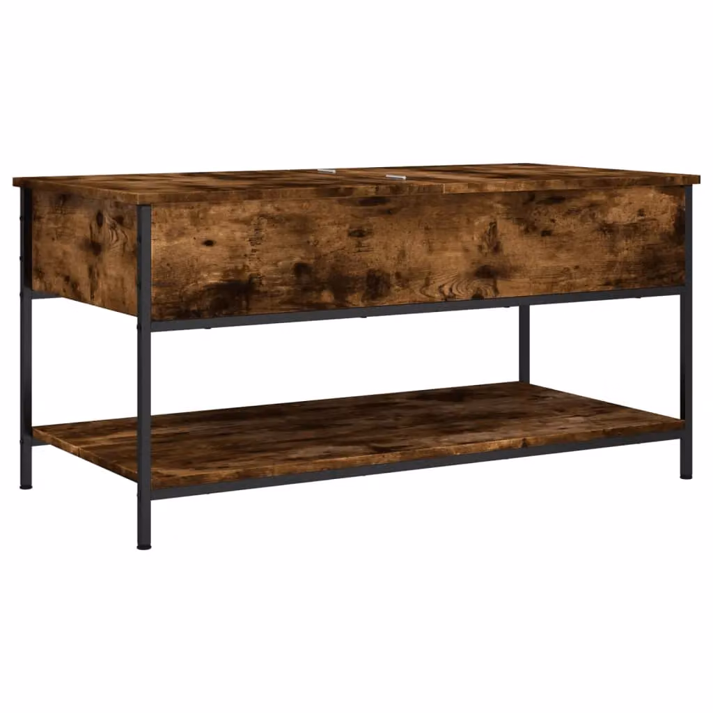 Berkfield Home Smoked Oak Coffee Table in Brown, W/D/H: 100 x 50 x 50 cm – 2