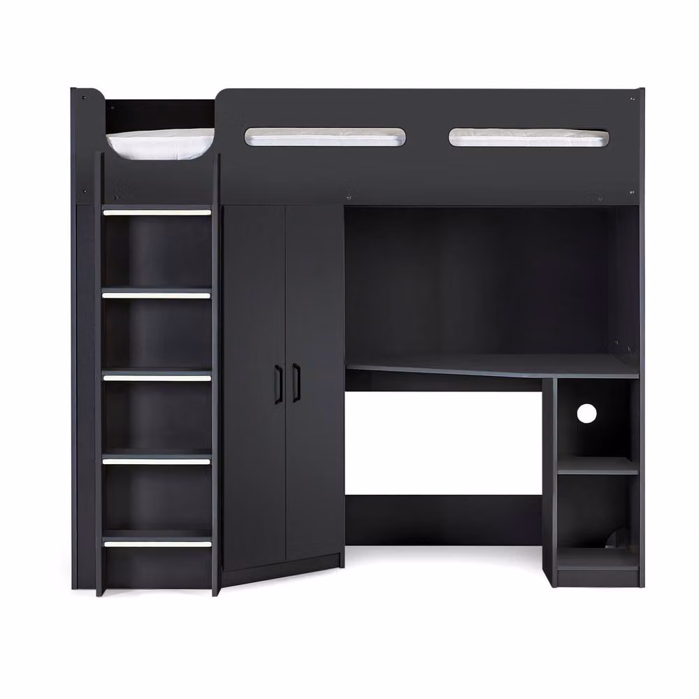 Cheshire Ridge Single High Sleeper in Anthracite, W/D/H: 90 x 200 cm – 3