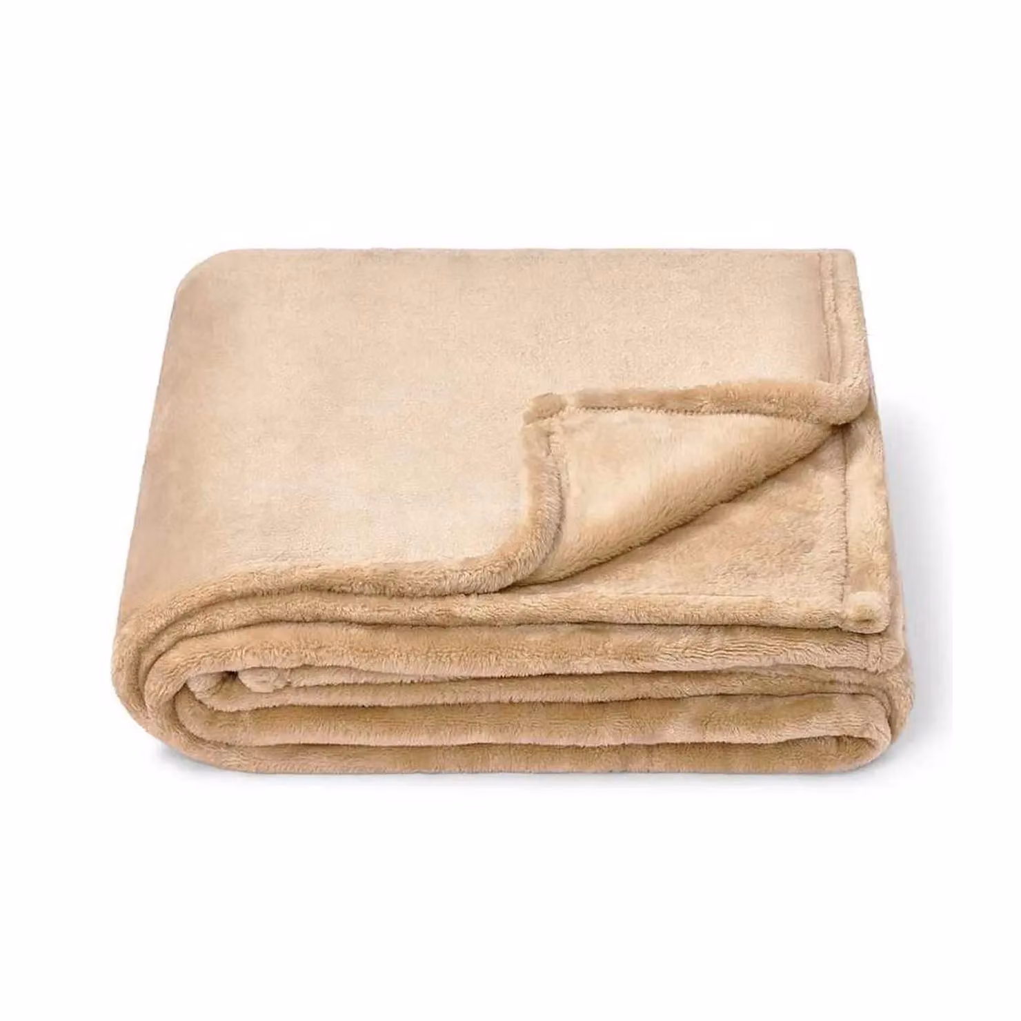 Brand Lab Fluffy Fleece Blanket in Beige – 2