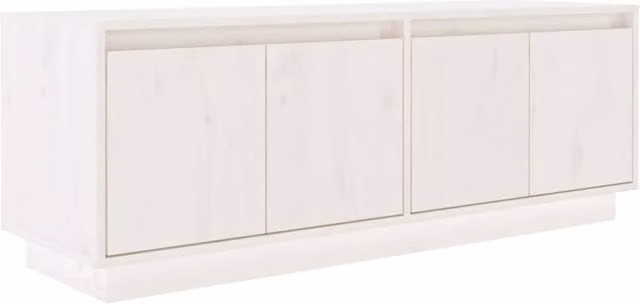 Berkfield Home White Rustic Solid Wood Pine TV Cabinet W/D/H: 110 x 34 x 40 cm