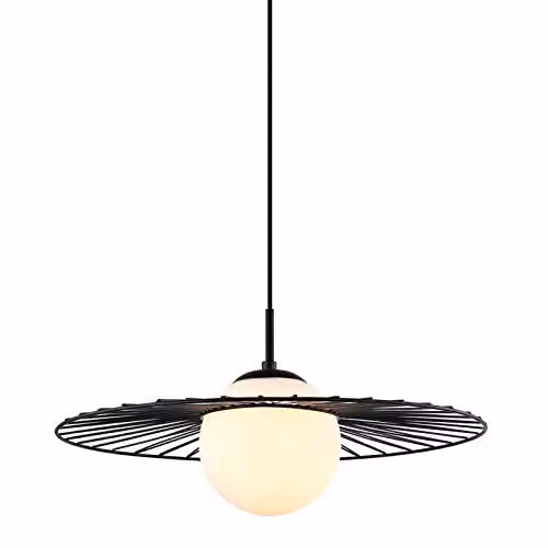 Netlighting Sally Modern Hanging Pendant Light in Black and White with E27 Socket