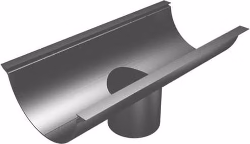 ARP Aluminium Beaded Half Round Gutter Running Outlet, 114mm for 76mm Round Downpipe, Anthracite Grey (7016 Matt)