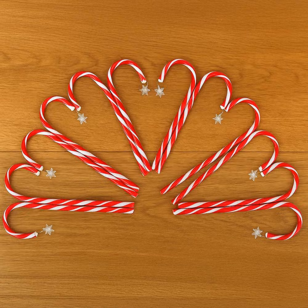Neo 12-Piece Multicolour and Red Candy Cane Christmas Lights with Remote, Solar Panel and Battery Power, Height: 42 cm – 2