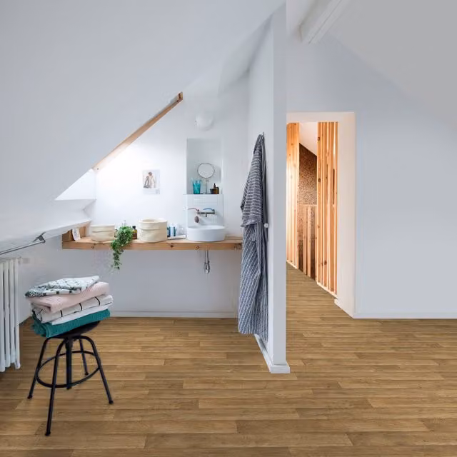 Komscape Brown Wood-Look Scandinavian Plank Flooring