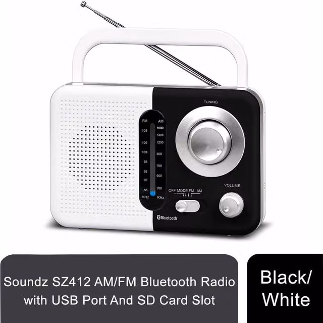 Aquarius Portable Bluetooth DAB+ FM AM Radio with USB Playback - White
