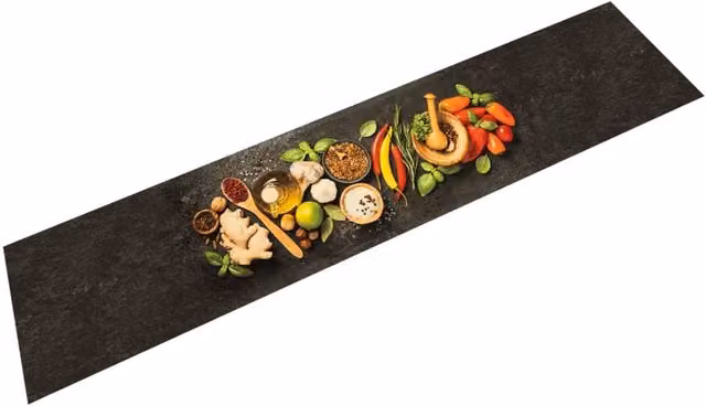 Berkfield Home Spices Washable Kitchen Rug, Black Velvet, W: 60 cm, L: 300 cm