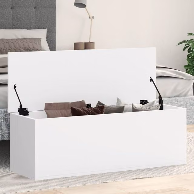 Berkfield Home White MDF Storage Box W/D/H: 102 x 35 x 35 cm