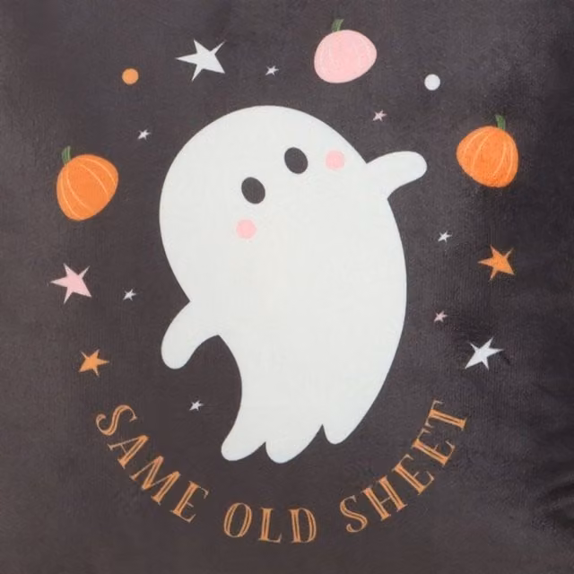 KDMK Spooky Ghost Square Halloween Cushion in Black