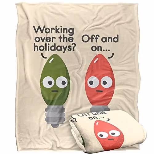 BCREATIVE - DAVID OLENICK Seasonal Employment Silky Touch Super Soft Fleece Throw Blanket, White, W/D/H: 152 x 127 cm – 1