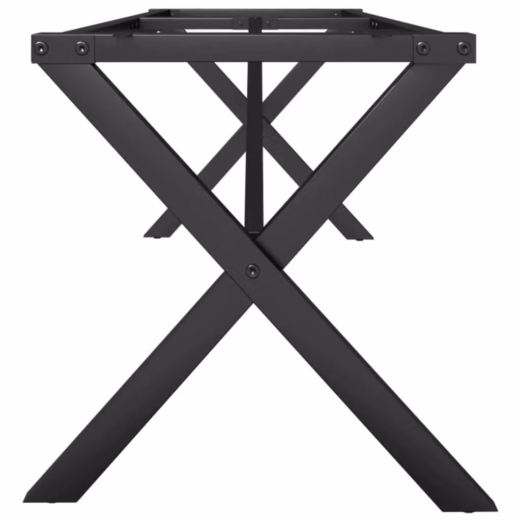 Berkfield Home X-Frame Coffee Table Legs in Black Cast Iron, W: 140 cm, D: 30 cm, H: 43 cm – 3