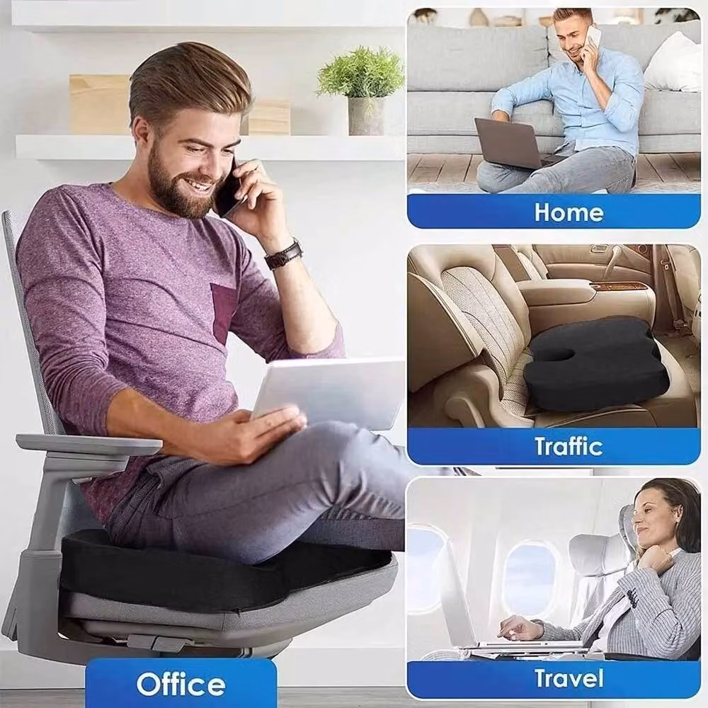 PAWNORA Orthopaedic Contoured Memory Foam Coccyx Seat Cushion in Black – 5