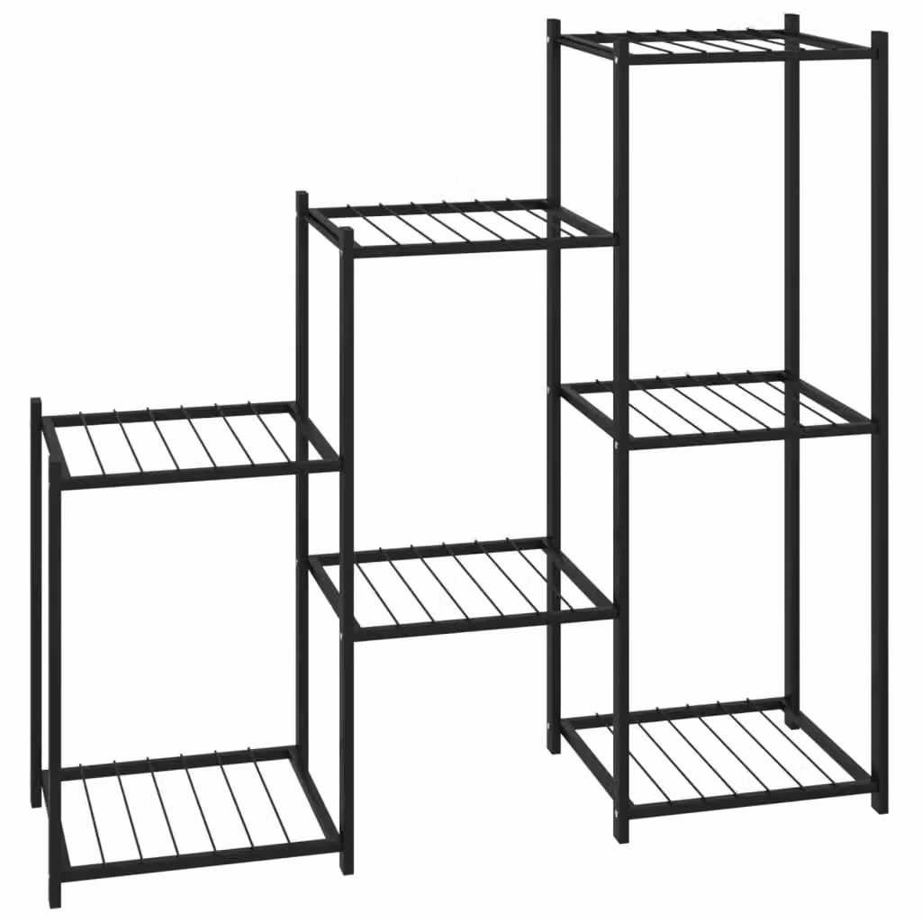 Berkfield Home Black Metal Flower Stand Planter, W/D/H: 83 x 25 x 80 cm – 2