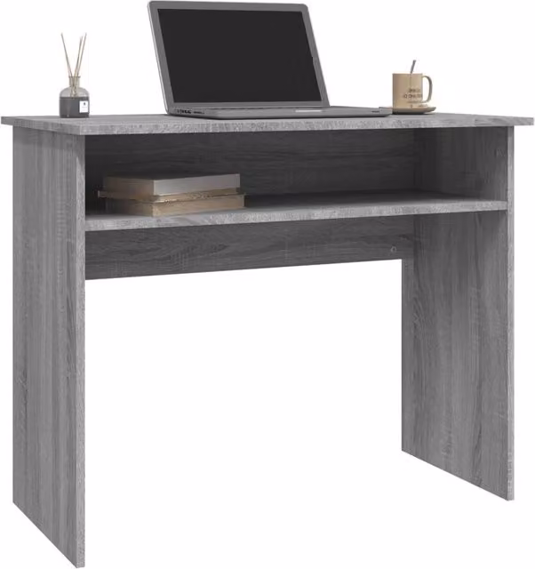Berkfield Home Modern Writing Desk in Grey Sonoma, W/D/H: 90 x 50 x 74 cm