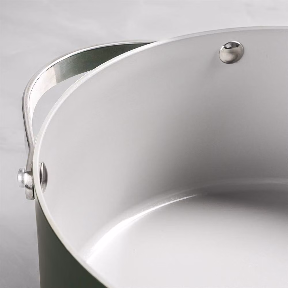 Prochef Le Palette Ceramic Coated Aluminium Casserole Pot with Lid, Green, W/D/H: 24 x 24 x 11 cm – 2