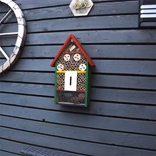 St Helens Home & Garden Wooden Bug and Bee Hotel in Multicolour, W/D/H: 40.0 x 26.0 x 9.5 cm